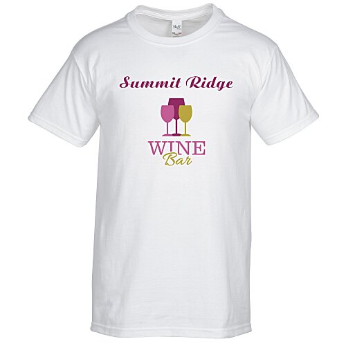 M&O Ringspun Cotton T-Shirt - White - Full Colour Main Image