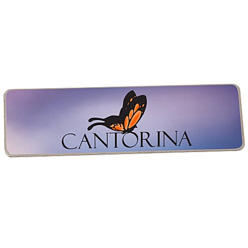 Metal Name Badge - Rectangle - 1 inch x 3 inches - Magnetic Back Main Image