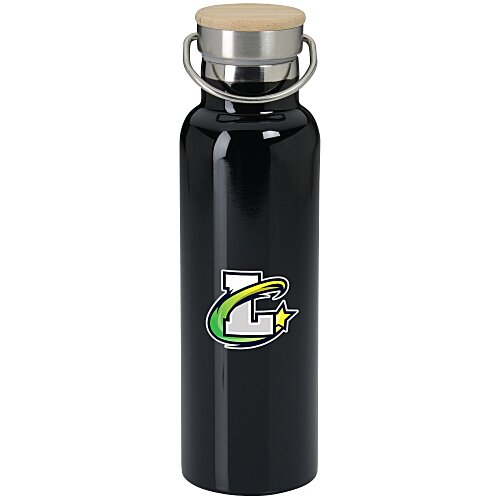 Accord Vacuum Bottle with Wood Lid - 21 oz - Full Colour Main Image