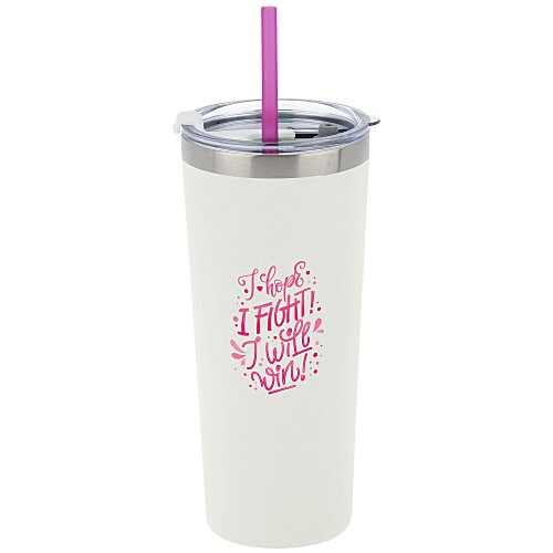 Colma Vacuum Tumbler with Straw - 22 oz - Full Colour Main Image