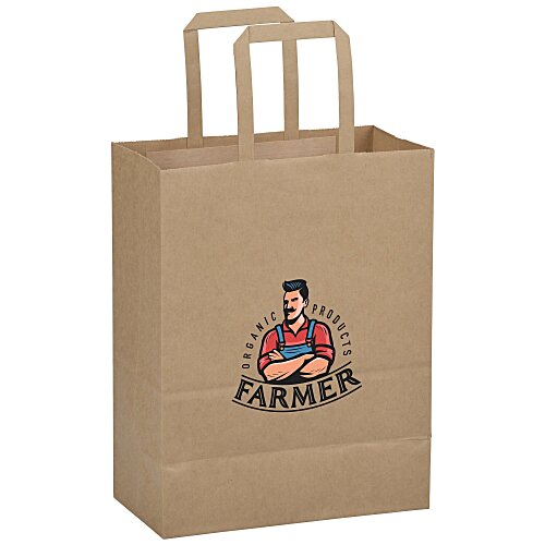 Flat Handle Full Colour Paper Bag - 10-1/2" x 8-1/4" Main Image