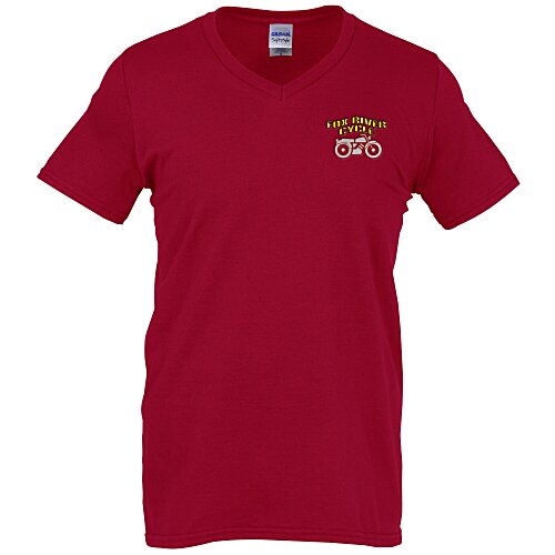 Gildan Softstyle V-Neck T-Shirt - Men's - Embroidered Main Image