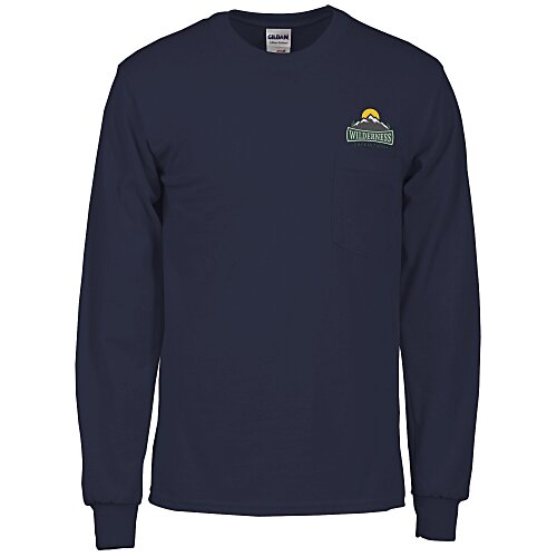 Gildan Ultra Cotton LS Pocket T-Shirt - Embroidered Main Image