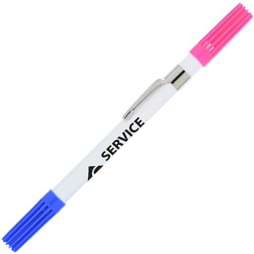 Dri Mark Double Header Pen/Highlighter - White Barrel Main Image