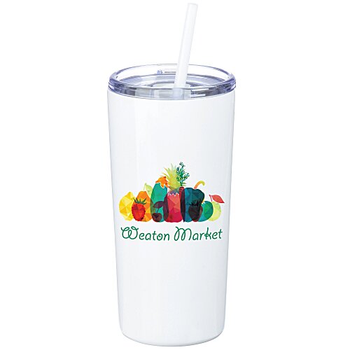 Refresh Baylos Vacuum Tumbler with Straw - 20 oz - Full Colour Main Image