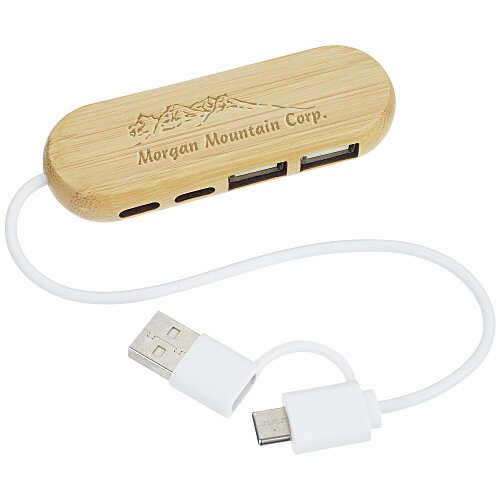 Tidal 4-Port Bamboo Hub Main Image