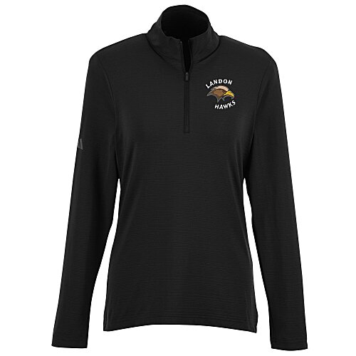 adidas Textured Stripe 1/4-Zip Pullover - Ladies' Main Image