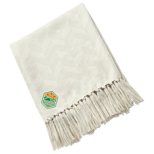 Textured Herringbone Woven Blanket Main Image