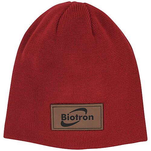 Level Double Layer Knit Beanie - Laser Engraved Patch Main Image