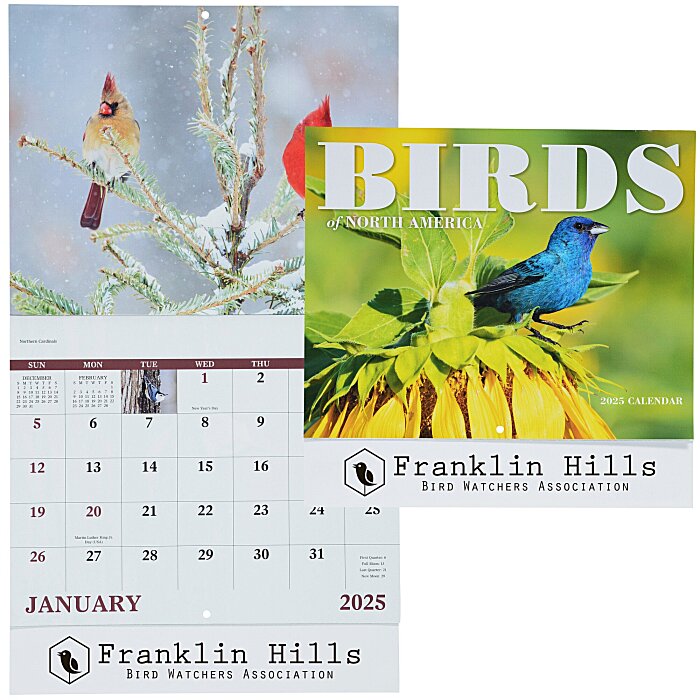Birds of North America Calendar - Stapled