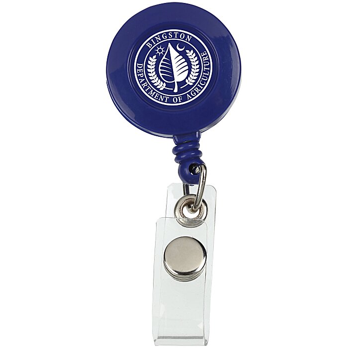 Round Retractable Badge Holder with Alligator Clip - Opaque