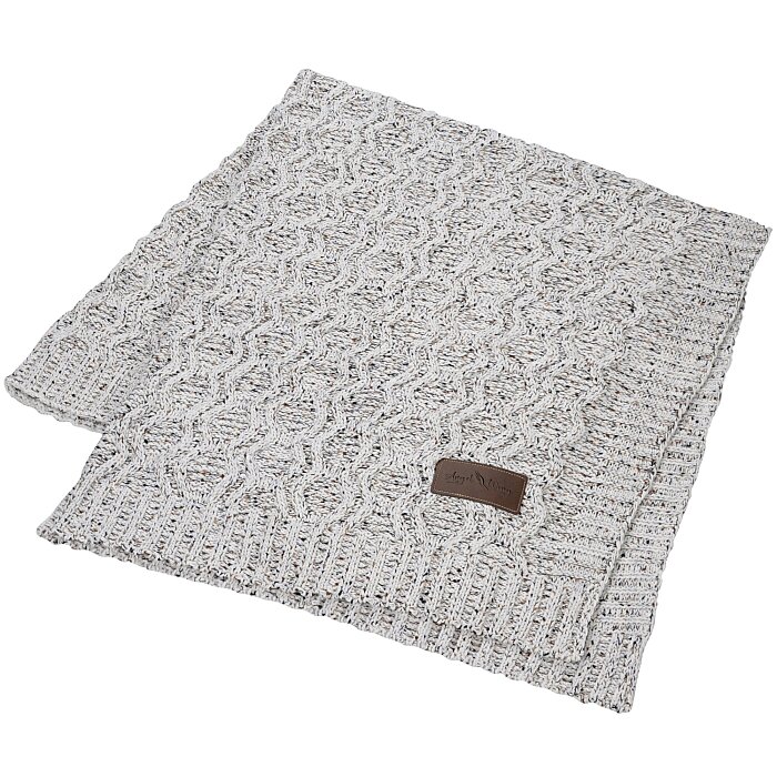 Vanilla Heather Cable Knit Chenille Throw