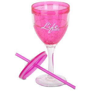 Additional Image 1 - a pink plastic cup with a straw