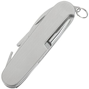Additional Image 2 - a white pocket knife with a clip