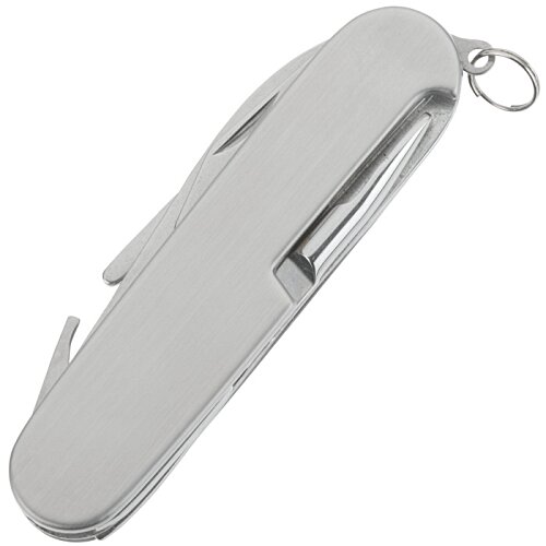 Additional Image 2 - a white pocket knife with a clip
