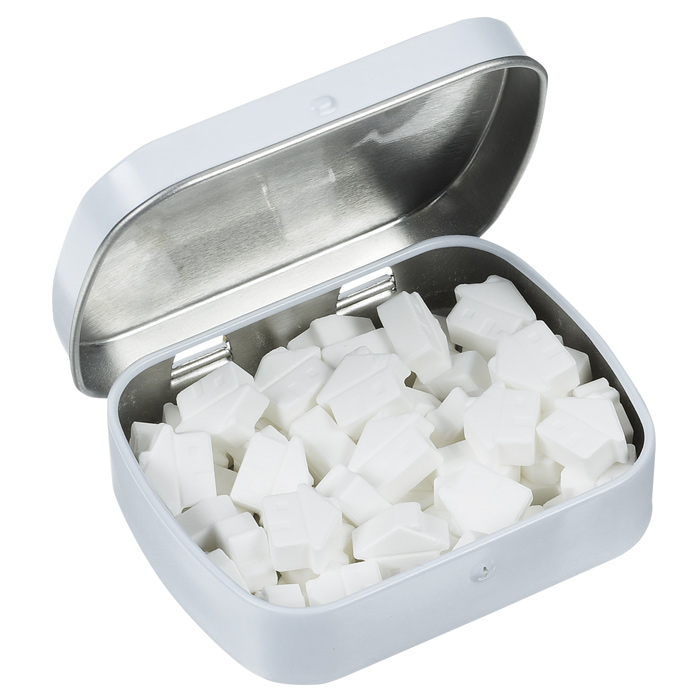 NC Custom: Domed Tin with Dollar Sign Shaped Mints. Supplied By