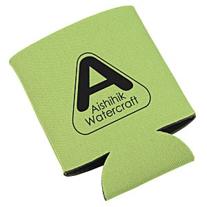 Additional Image 2 - a green can cooler with a black letter