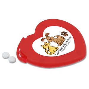 Additional Image 1 - a red heart shaped candy container with white balls