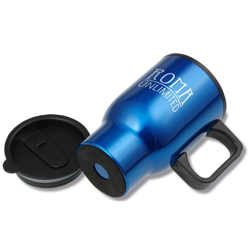 Additional Image 2 - a blue mug with a black lid