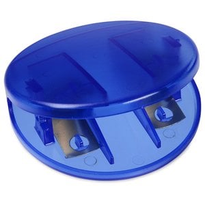 Additional Image 1 - a blue pencil sharpener with a blue lid