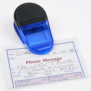 Additional Image 1 - a blue and black stamp on a piece of paper