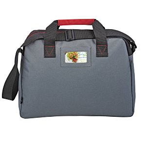Additional Image 1 - a grey bag with a red handle