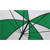 a green and white umbrella