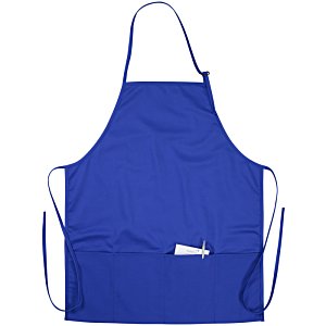 Additional Image 1 - a blue apron with white trim