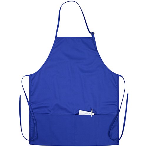 Additional Image 1 - a blue apron with white trim