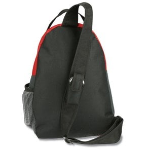 Additional Image 4 - a black backpack with a red trim