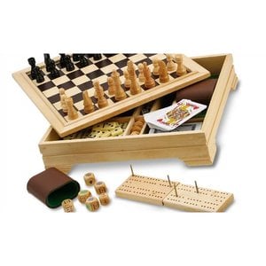 Additional Image 2 - a wooden board game with a checkerboard and pieces