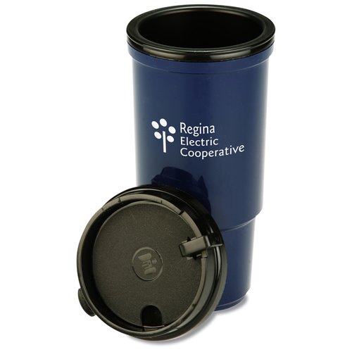 Additional Image 1 - a blue and black cup with a black cap