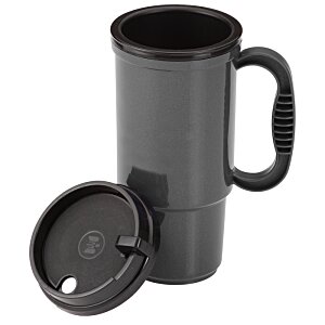 Additional Image 1 - a black coffee mug with a lid
