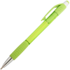 a green pen on a white background