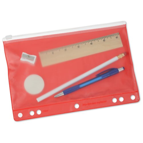 Additional Image 3 - a red plastic card with a pen and a white circle