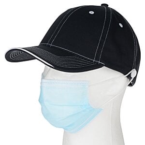 Additional Image 3 - a black hat with a blue face mask