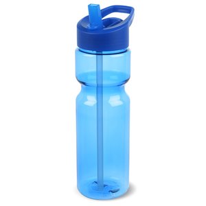 Additional Image 1 - a blue water bottle with a straw