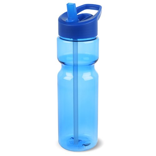 Additional Image 1 - a blue water bottle with a straw