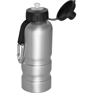 Additional Image 1 - a silver water bottle with a black cap