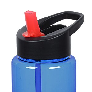 Additional Image 1 - a blue water bottle with a red straw