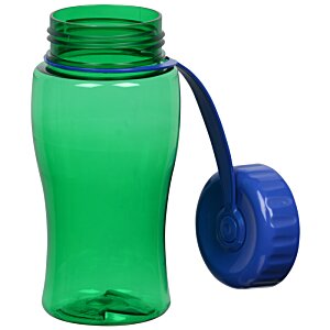 Additional Image 3 - a green plastic water bottle with a blue handle