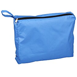a blue bag with a zipper