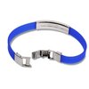 a blue and silver bracelet