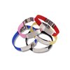 a group of colorful bracelets