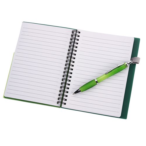 Additional Image 2 - a white notebook with a green ribbon