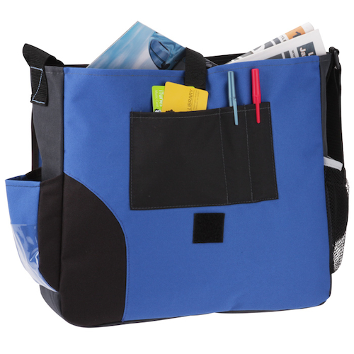 Additional Image 3 - a blue and black bag with a pocket
