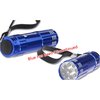 a blue flashlights with a strap