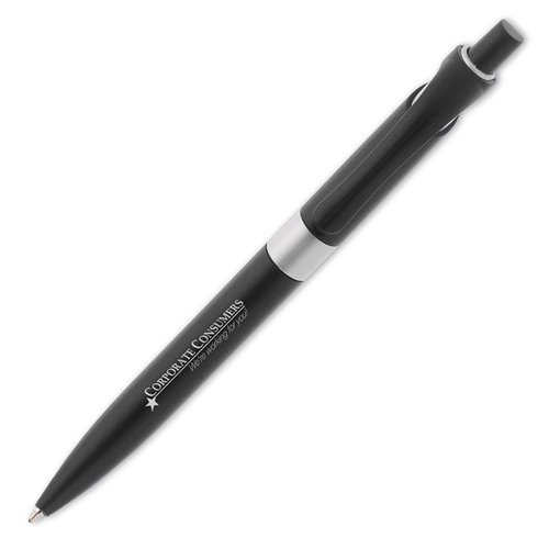 Additional Image 1 - a black pen with a silver band
