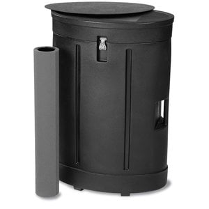 Additional Image 1 - a black trash can with a roll