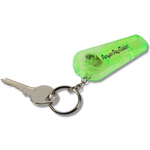 Additional Image 1 - a green keychain with a silver key ring